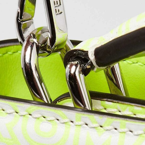 Fendi x Marc Jacobs Neon Yellow Embossed Leather Small Peekaboo Iseeu XCross - Picture 8 of 11